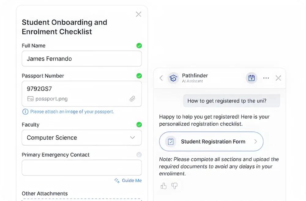 EduSight booking a school tour and guiding a family through the application process
