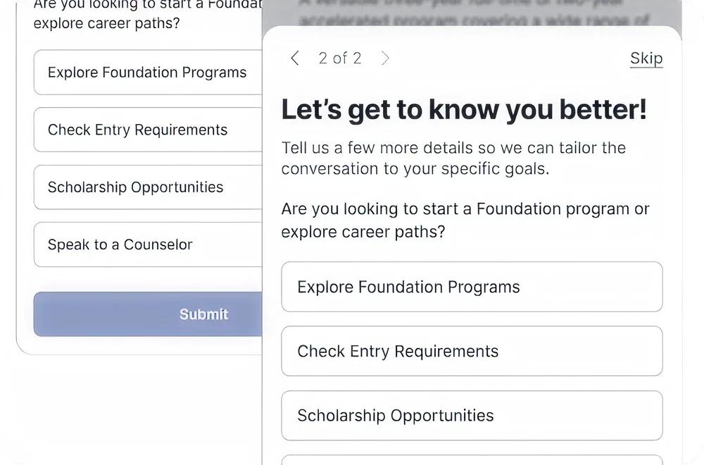 EduSight matching a student to the right certificate program with a guided pathway