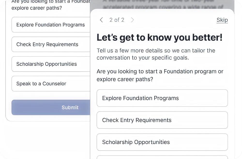 EduSight matching a student to the right certificate program with a guided pathway